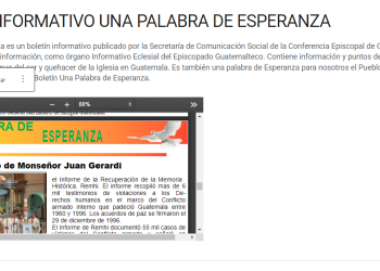 BOLETIN INFORMATIVO UNA PALABRA DE ESPERANZA