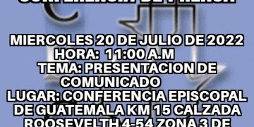 Convocatoria a conferencia de prensa que darán los obispos de Guatemala.