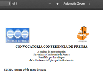 Obispos de Guatemala ofrecerán Conferencia de Prensa