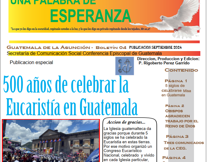 Boletín Una palabra de esperanza, edición de septiembre.